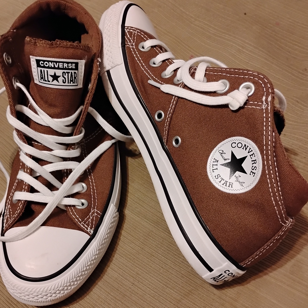 Converse All Star Tan High-Tops with White Accents